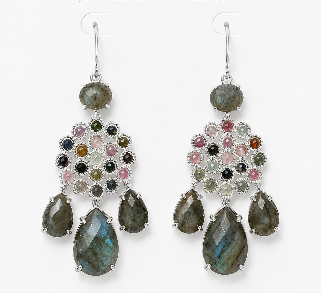 
                  
                    Soleya Silver Labradorite – Genuine Gemstone Statement Drop Earrings
                  
                
