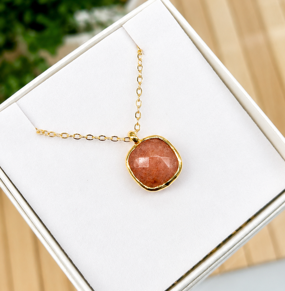 
                  
                    Sunstone Squared Necklace
                  
                