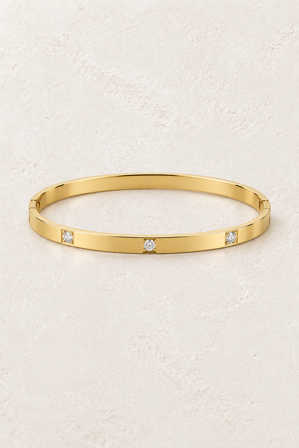 
                  
                    Gold Square Crystal Bangle | Waterproof
                  
                