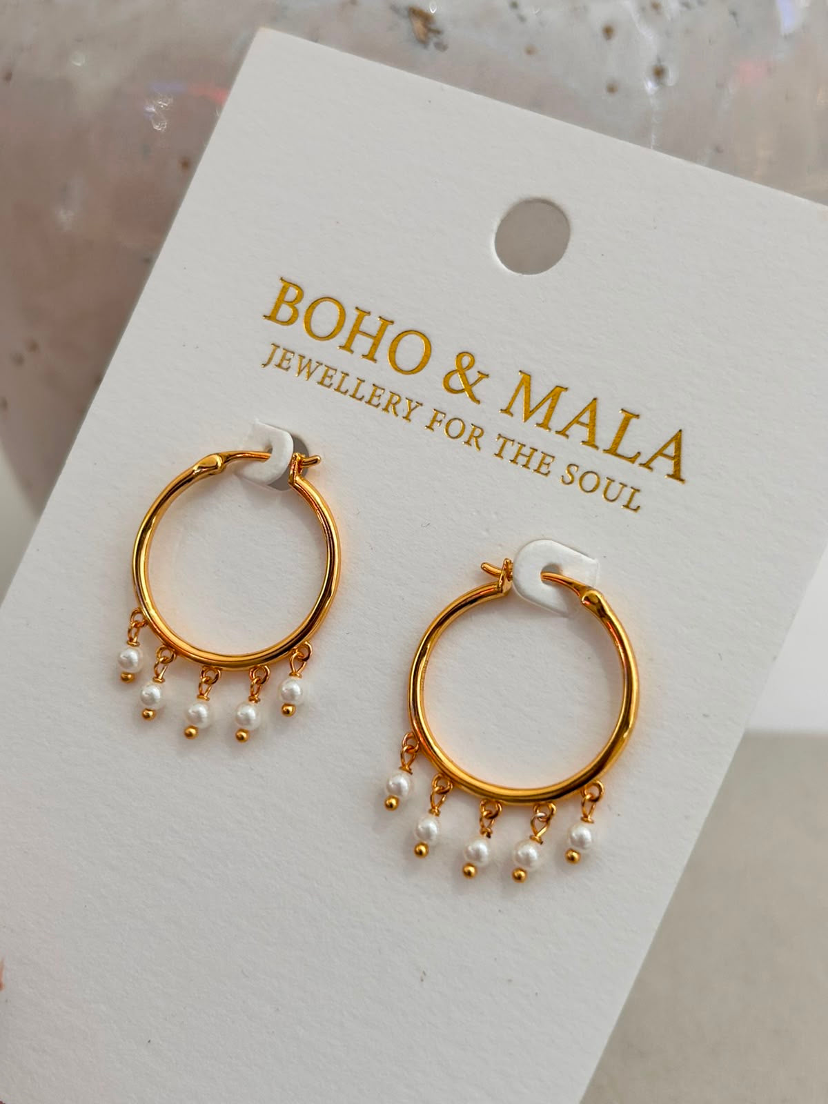 
                  
                    Cascada Gold Pearl Hoops
                  
                