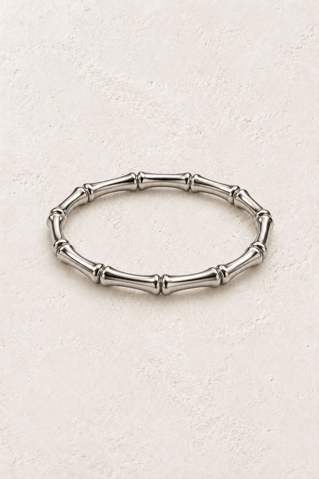 
                  
                    Silver Bamboo Style Bangle | Waterproof
                  
                