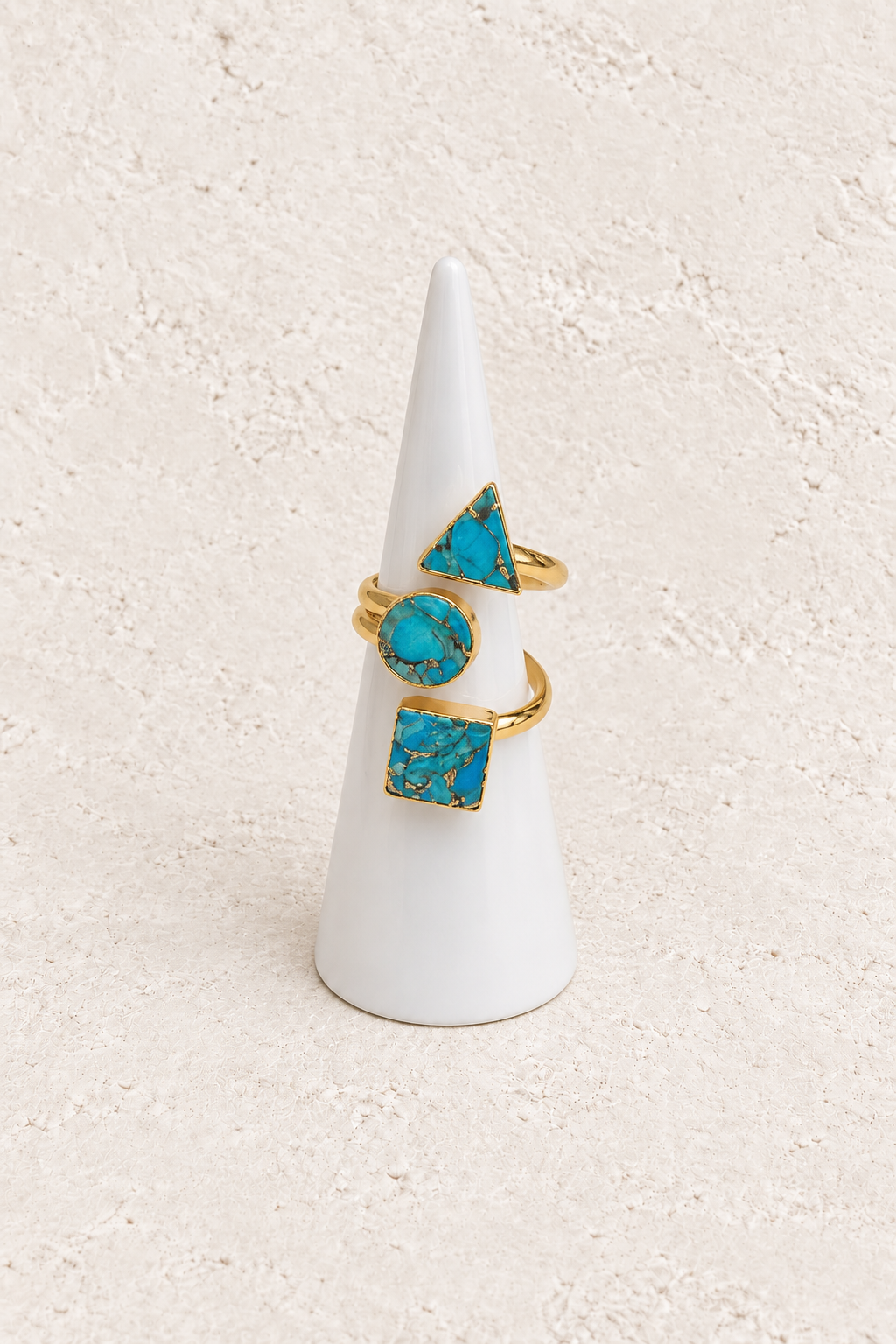 
                  
                    3 Shaped Turquoise Adjustable Ring
                  
                