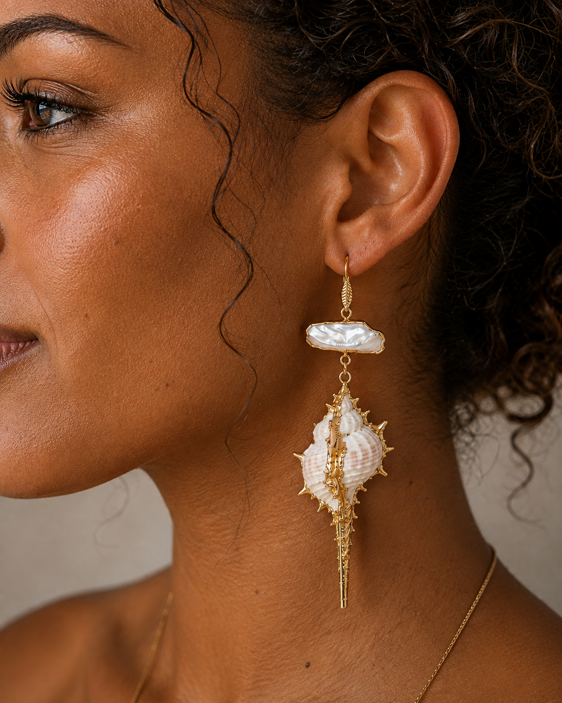 
                  
                    Pearl Conch Earrings – Genuine Freshwater Pearl & Conch Shell Drop Earrings
                  
                