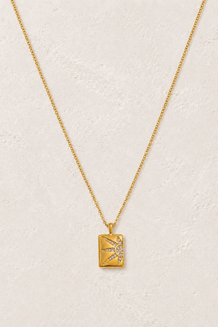 
                  
                    Sunburst Gold Pendant Necklace
                  
                