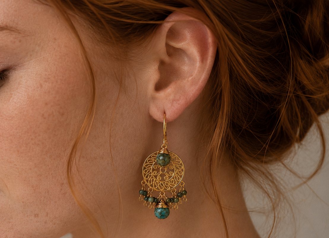
                  
                    African Turquoise Soleil Earrings
                  
                