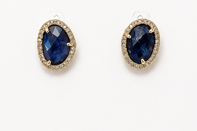 
                  
                    Celestine Lapis Lazuli - Genuine Gemstone Studs
                  
                