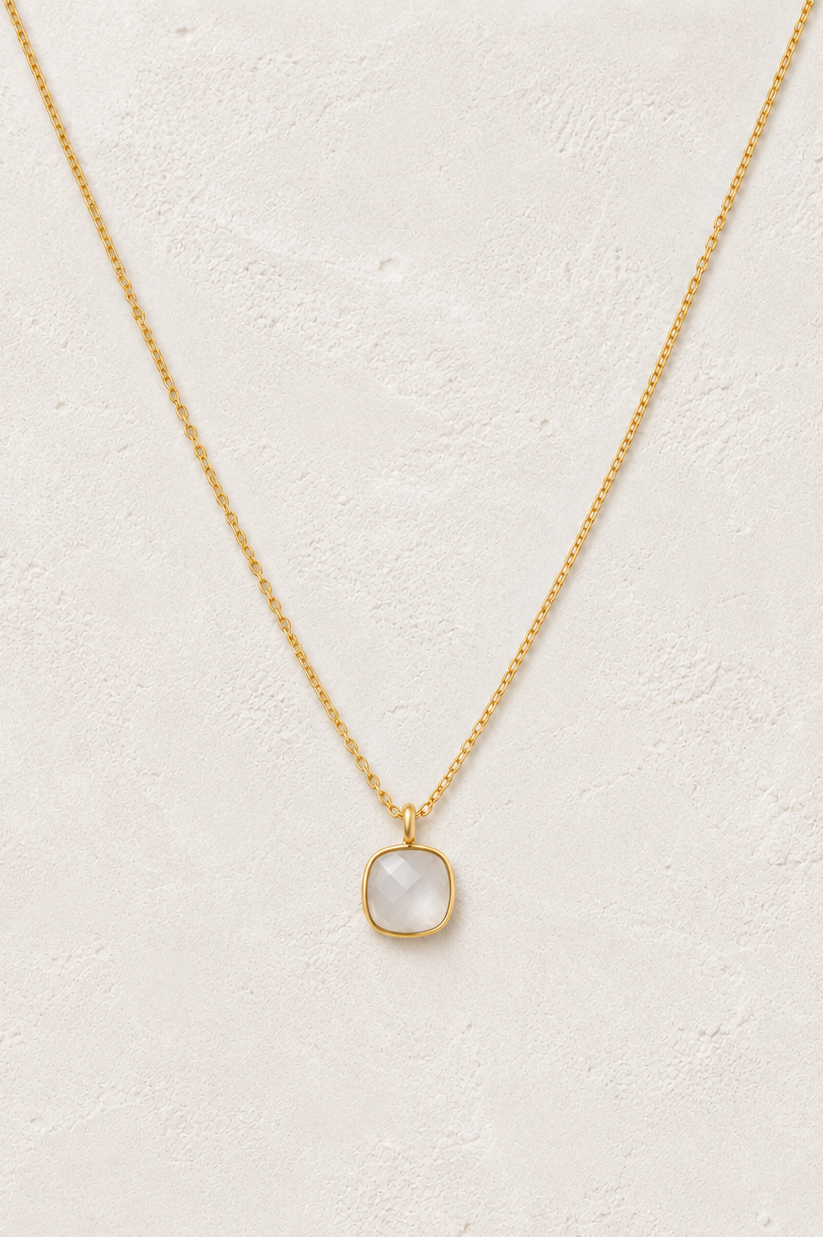 
                  
                    Milky Quartz Squared Necklace
                  
                