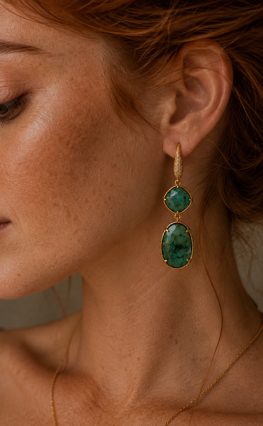 
                  
                    African Turquoise Amara Earrings
                  
                