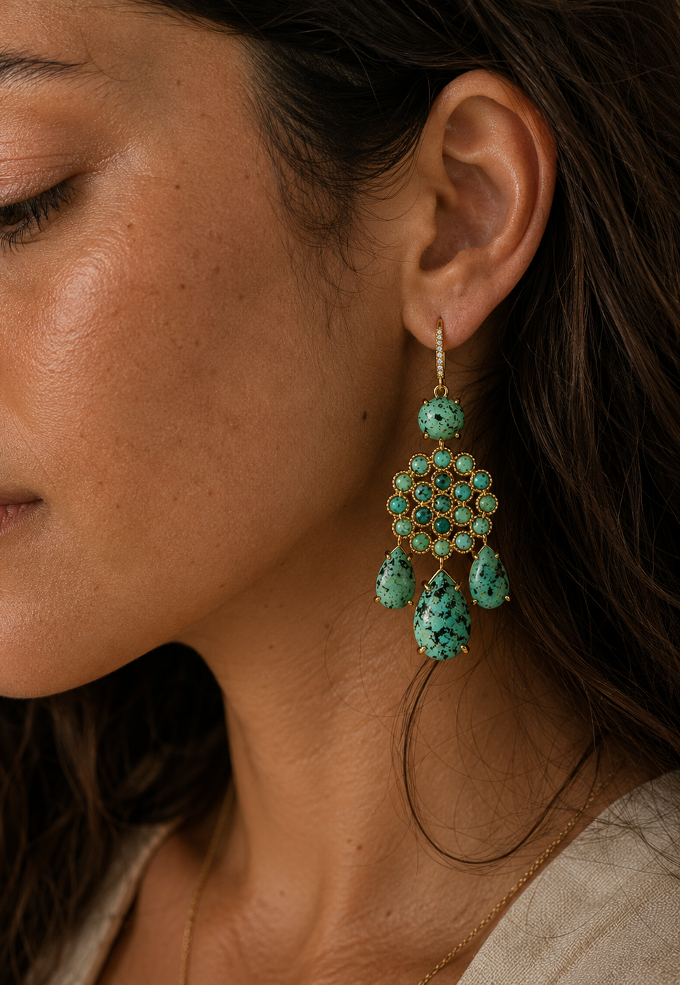 
                  
                    African Turqoise Soleya Earrings
                  
                