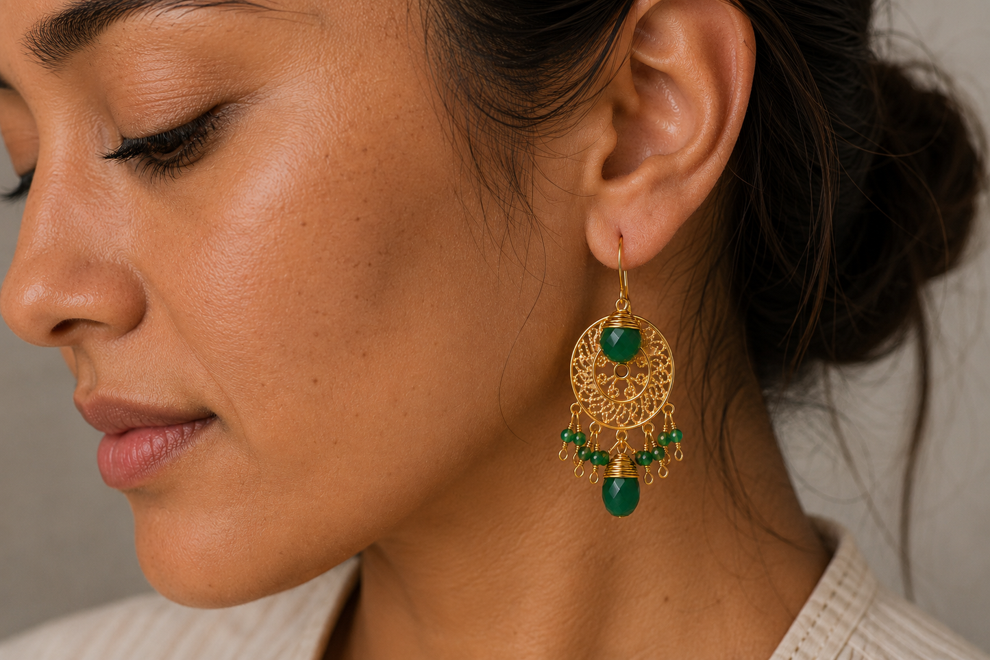 
                  
                    Green Jade Soleil Earrings
                  
                