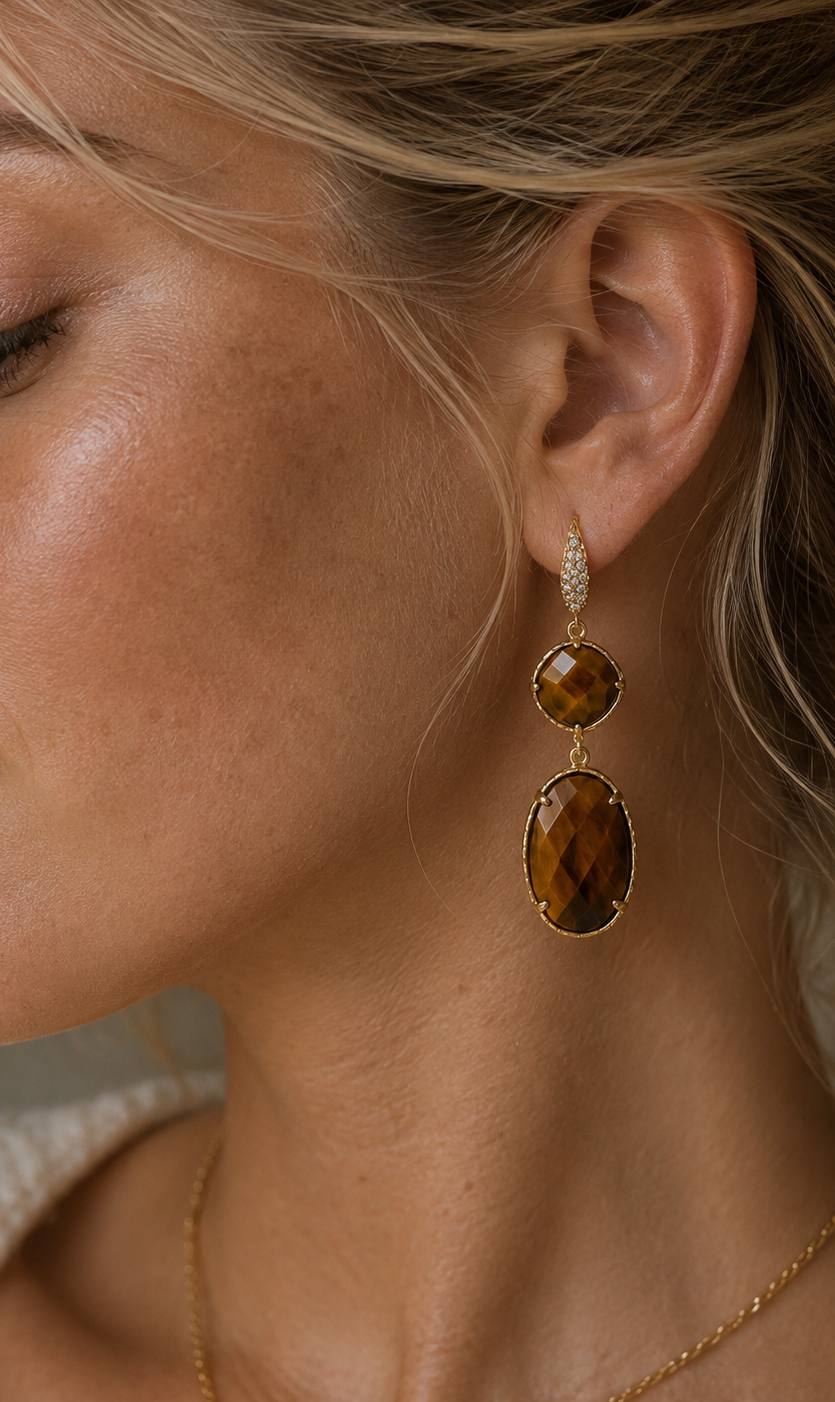 
                  
                    Tiger’s Eye Amara Earrings
                  
                