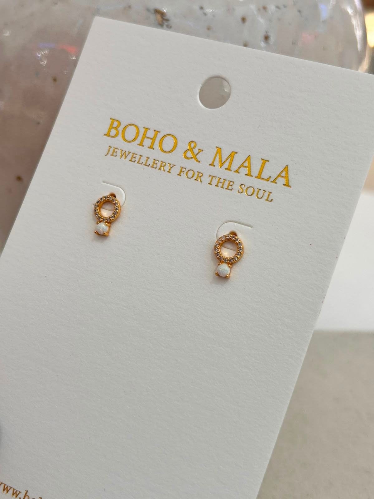 
                  
                    Opal Pavé Circle Stud Earrings
                  
                