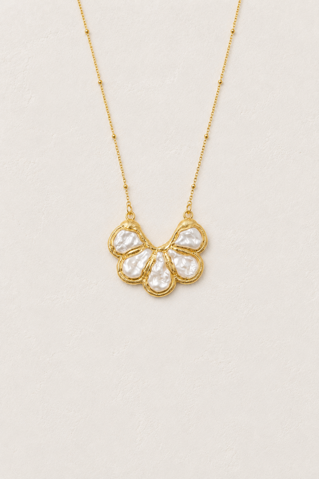 
                  
                    Pearl Elodie Necklace – Genuine Freshwater Pearl Floral Necklace
                  
                