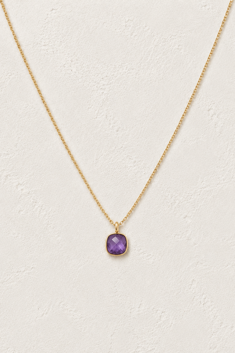 
                  
                    Amethyst Squared Necklace
                  
                