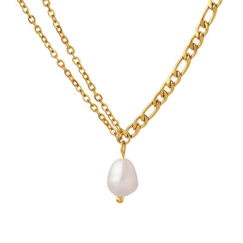 
                  
                    Odette Gold Layered Pearl Drop Necklace
                  
                