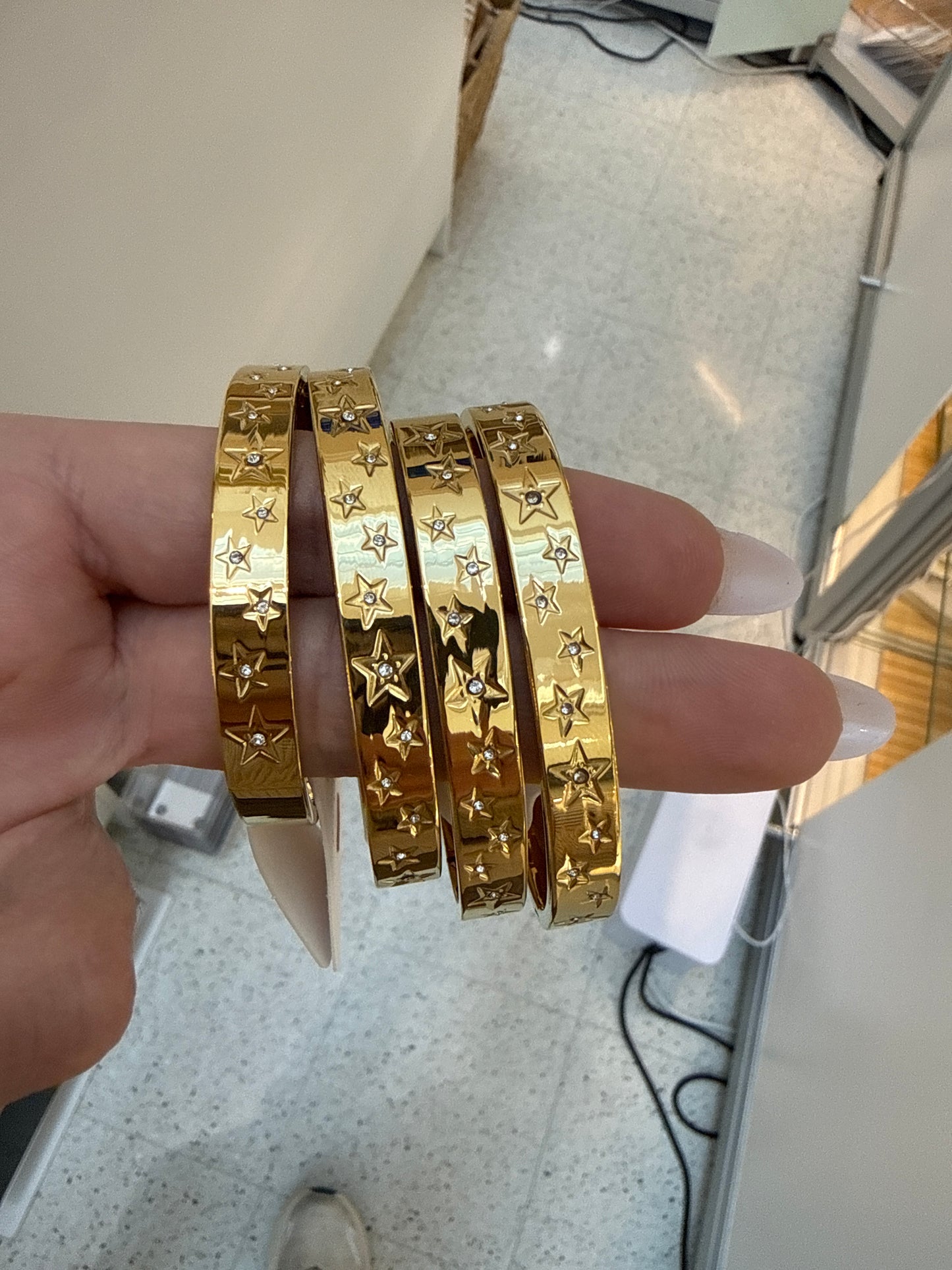 
                  
                    Gold Star Crystal Bangle | Waterproof – Boho & Mala jewellery
                  
                