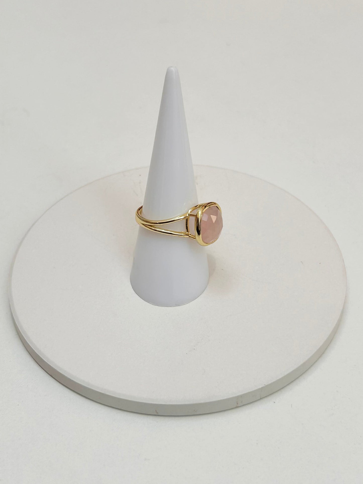 
                  
                    Rose Quartz Squared Adjustable Ring
                  
                