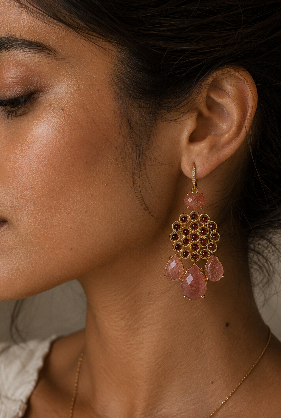 
                  
                    Strawberry Quartz Soleya Earrings
                  
                