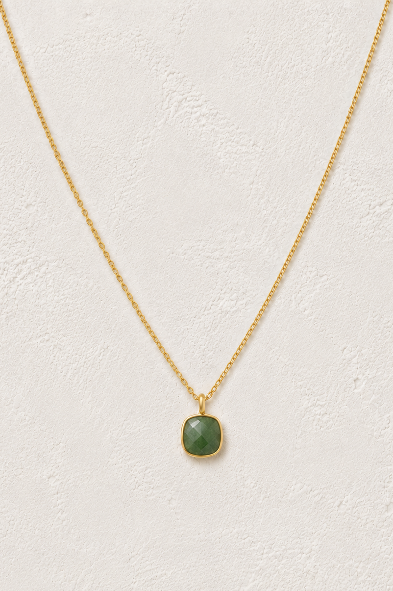 
                  
                    Green Jade Squared Necklace
                  
                