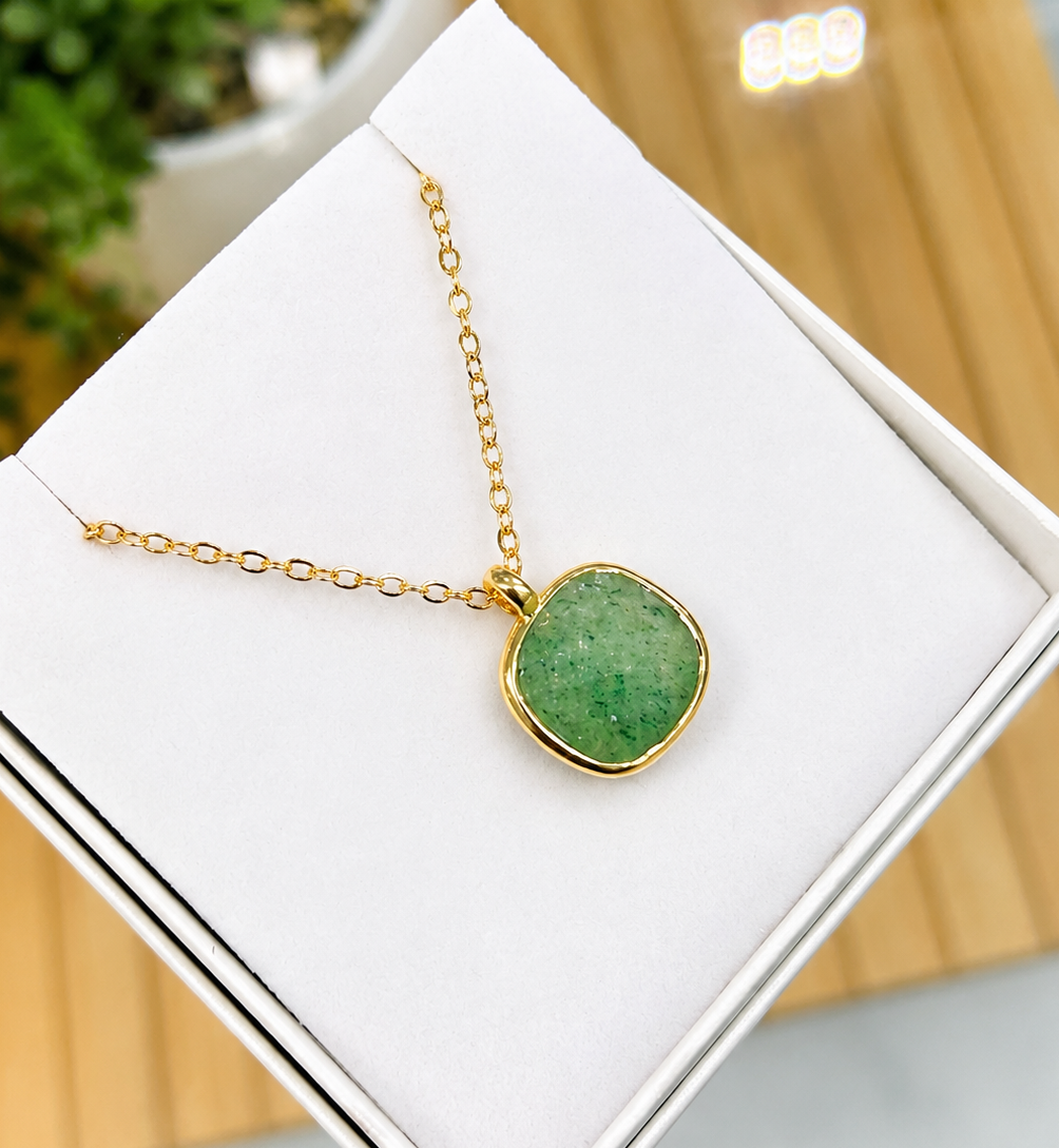 
                  
                    Green Jade Squared Necklace
                  
                