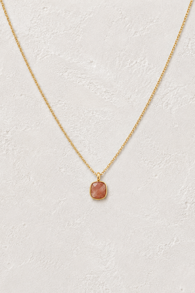 
                  
                    Sunstone Squared Necklace
                  
                
