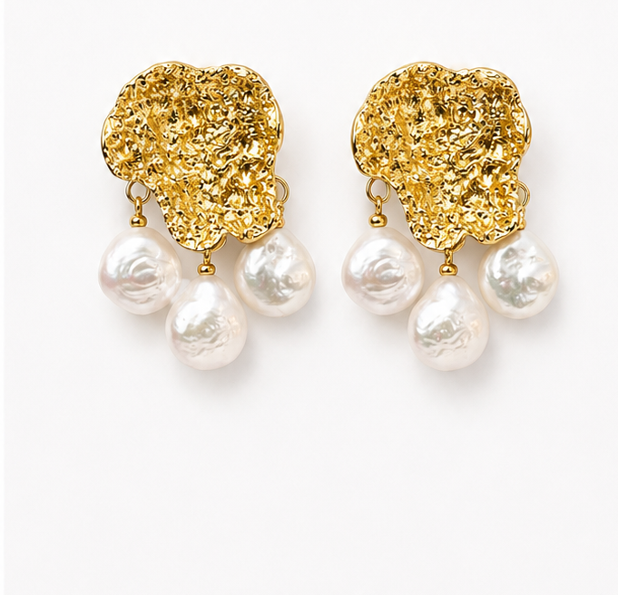 
                  
                    Pearl Bloom Earrings – Genuine Freshwater Pearl Statement Earrings
                  
                
