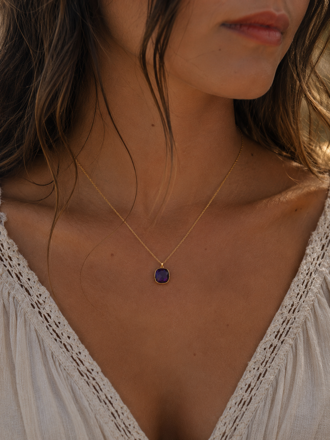 
                  
                    Amethyst Squared Necklace
                  
                