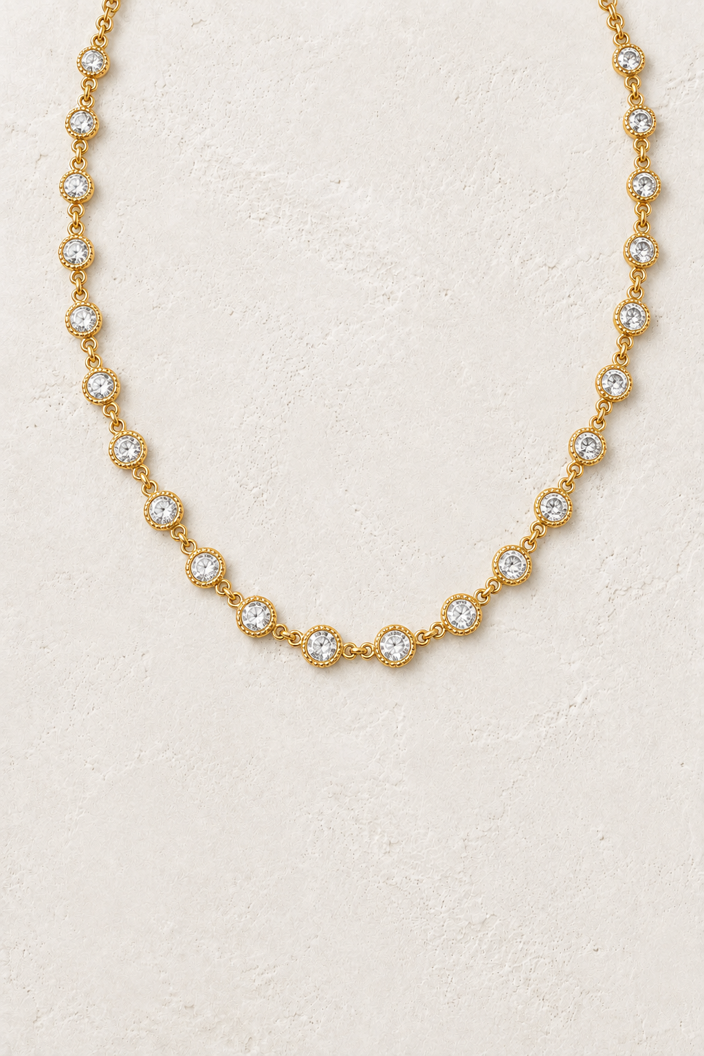 
                  
                    Celeste Cubic Zirconia Necklace – Waterproof Gold-Plated Stainless Steel
                  
                