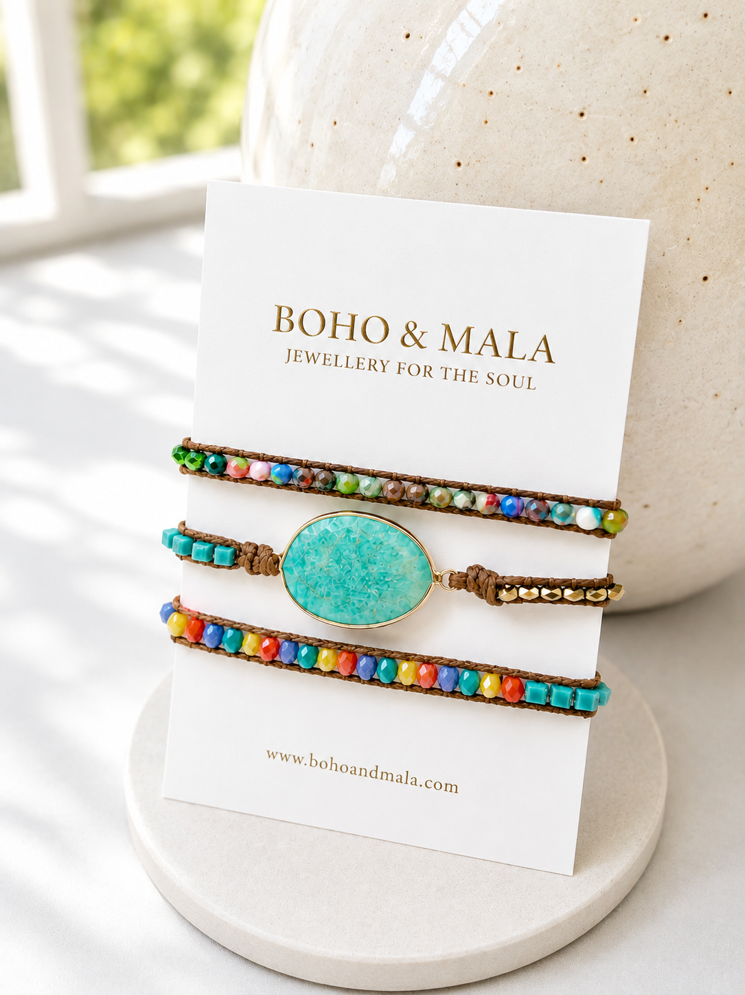 
                  
                    Handmade Rainbow Mixed Natural Stone Wrap Bracelet
                  
                