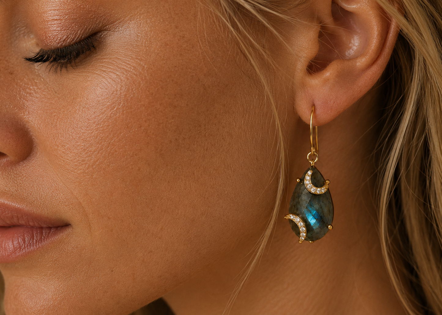 
                  
                    Labradorite Luna Earrings
                  
                