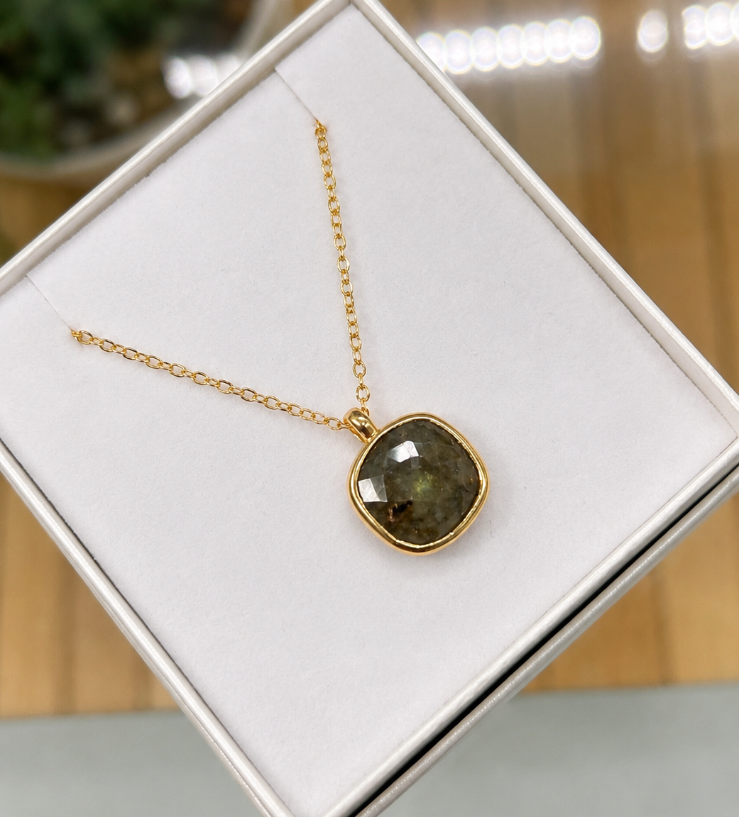 
                  
                    Labradorite Squared Necklace
                  
                