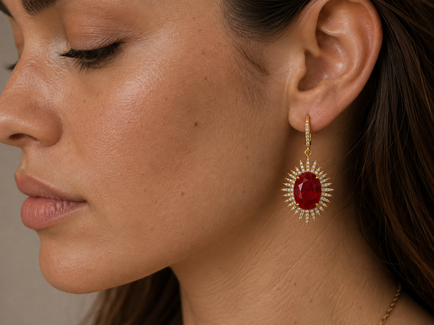 
                  
                    Astra Red Jade - Genuine Gemstone Statement Drop Earrings
                  
                