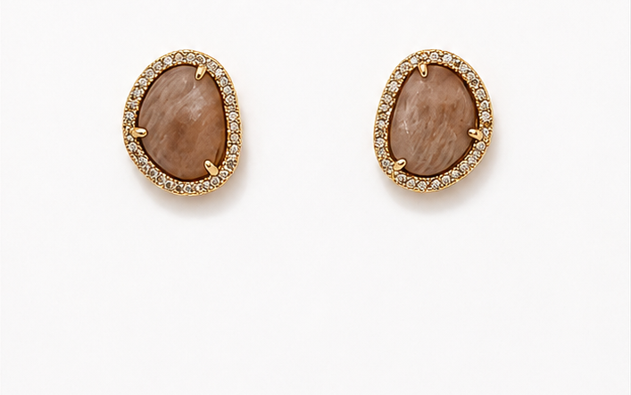 
                  
                    Celestine Sunstone - Genuine Gemstone Studs
                  
                
