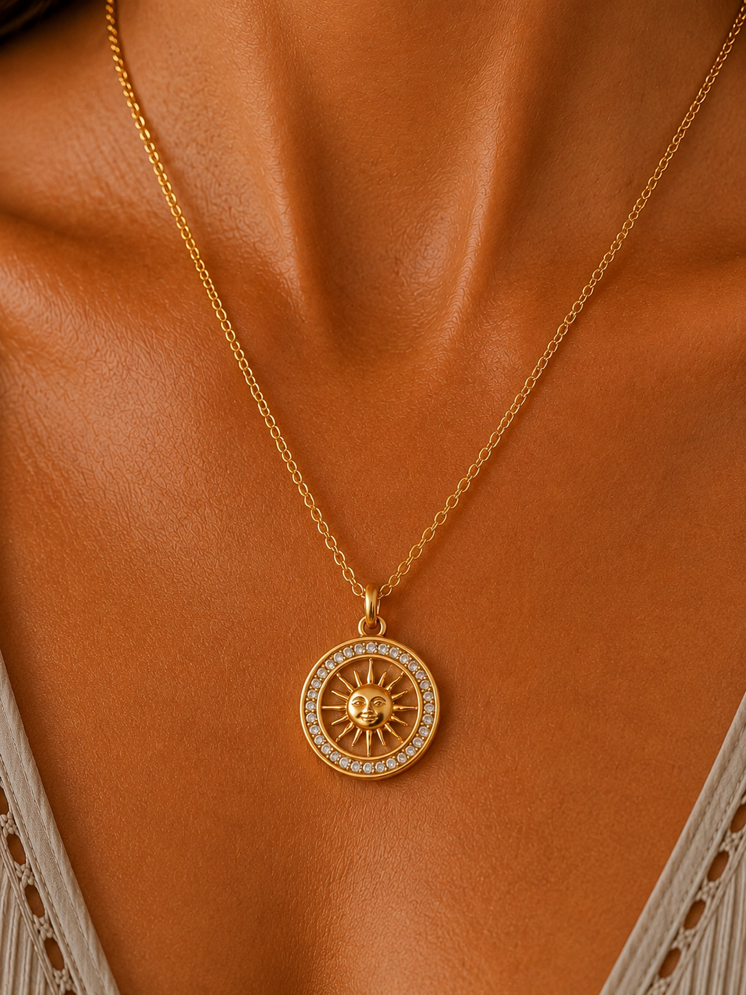 
                  
                    Soleil Crystal Sun Necklace – Waterproof & Tarnish-Free
                  
                