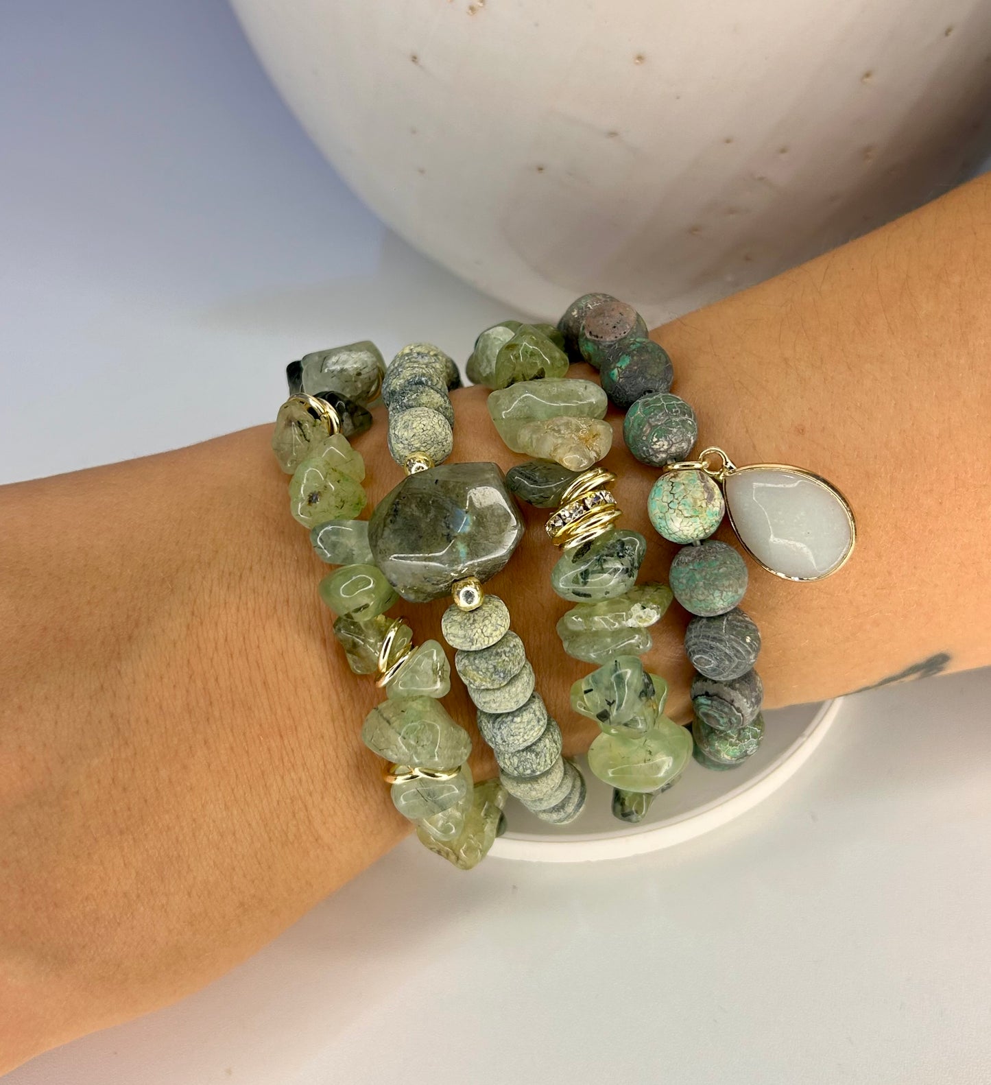 
                  
                    Moss Grove Stone Mix Elastic Bracelet Stackable Sets
                  
                