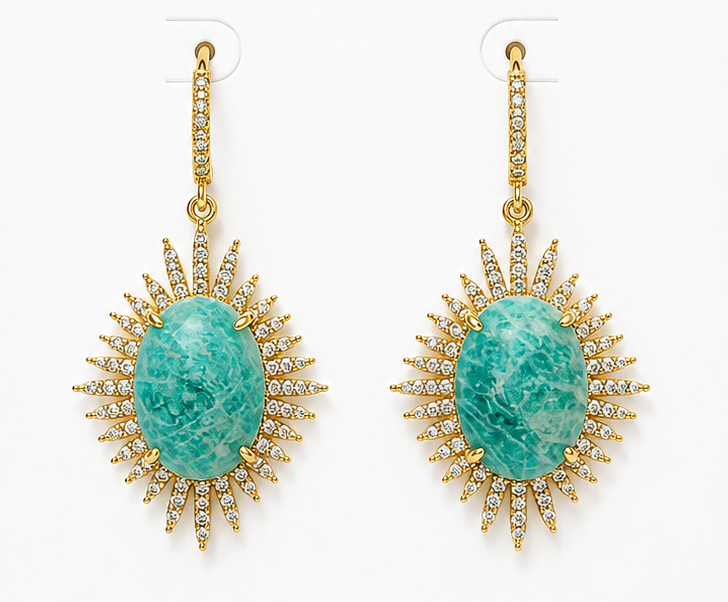 
                  
                    Astra Amazonite – Genuine Gemstone Statement Drop Earrings
                  
                