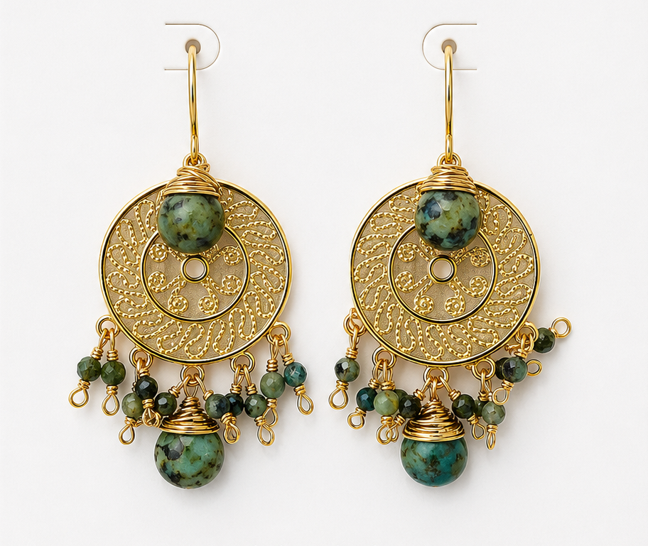 
                  
                    African Turquoise Soleil Earrings
                  
                