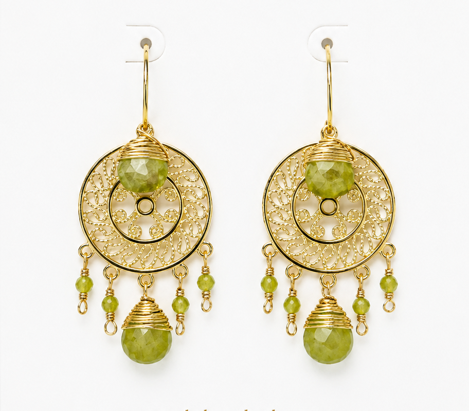 
                  
                    Prehnite Soleil Earrings
                  
                