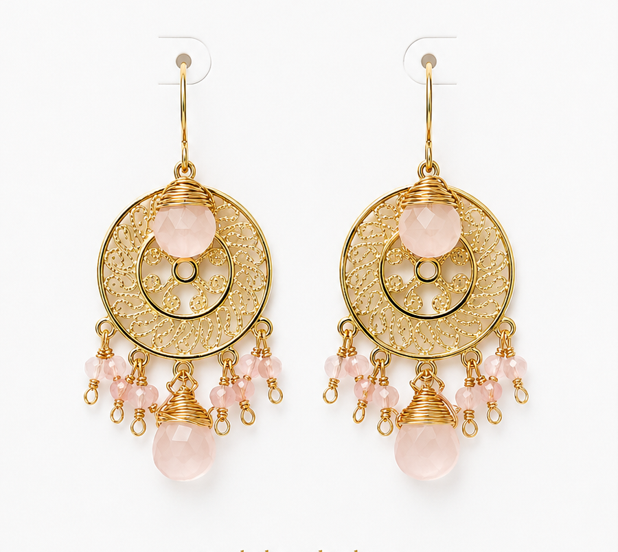 
                  
                    Rose Quartz Soleil Earrings
                  
                