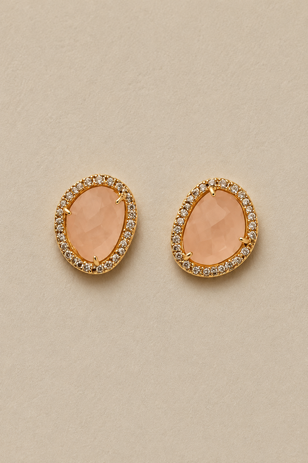 
                  
                    Celestine Rose Quartz - Genuine Gemstone Studs
                  
                