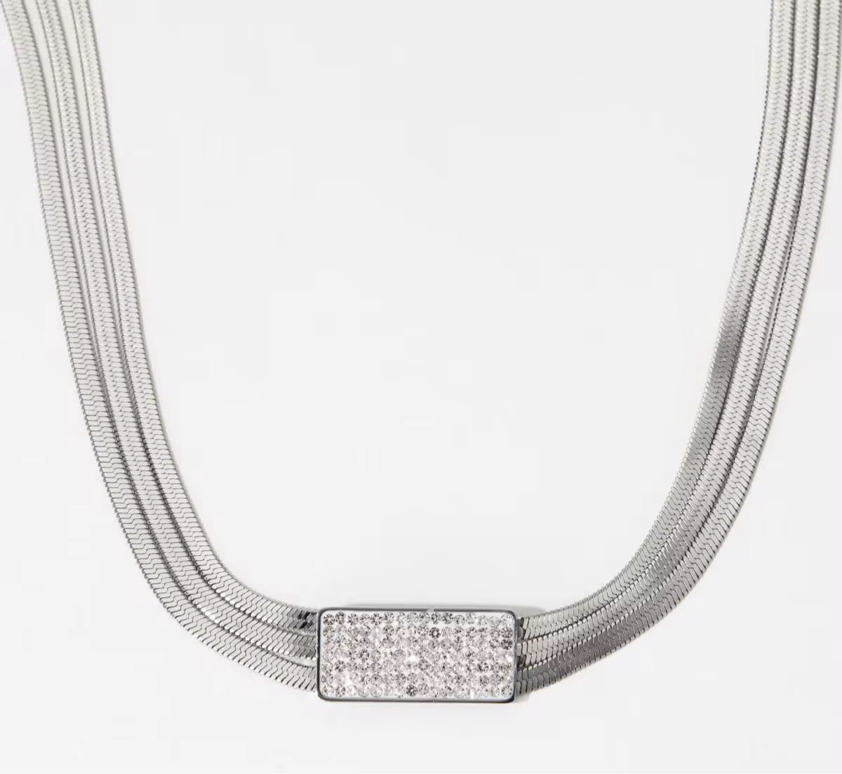 
                  
                    Luna Silver Multi-Strand Necklace – Sparkling Cubic Zirconia
                  
                