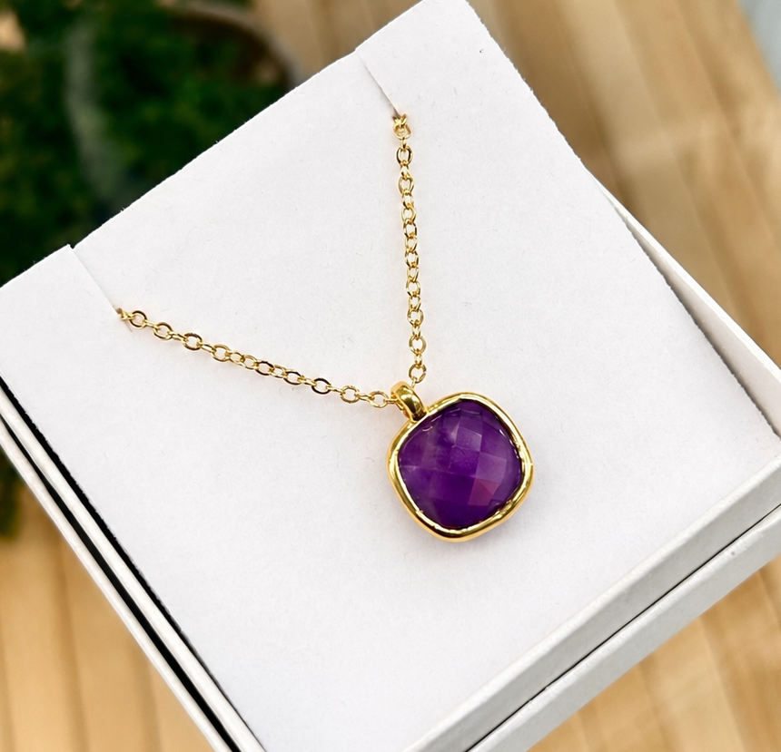 
                  
                    Amethyst Squared Necklace
                  
                