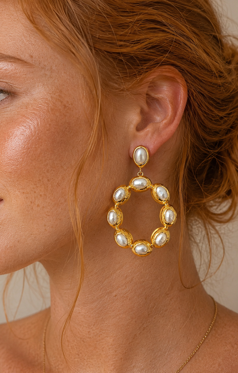 
                  
                    Pearl Soleil Earrings – Genuine Freshwater Pearl Statement Earrings
                  
                