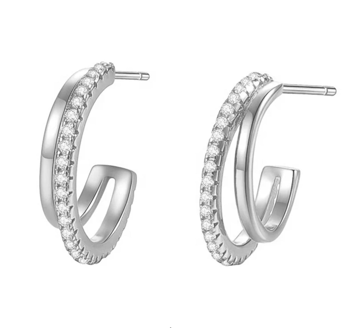 
                  
                    Boho & Mala Sterling Silver Stud Hoop Earrings
                  
                