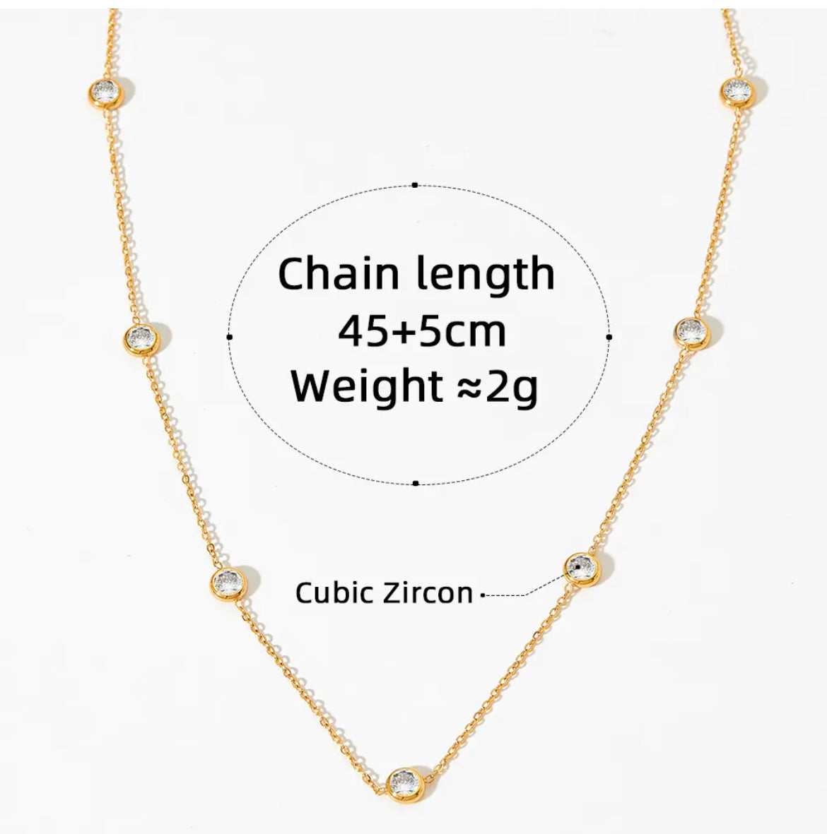 
                  
                    Clear Crystal Pendant Necklace | Waterproof & Tarnish-Free
                  
                