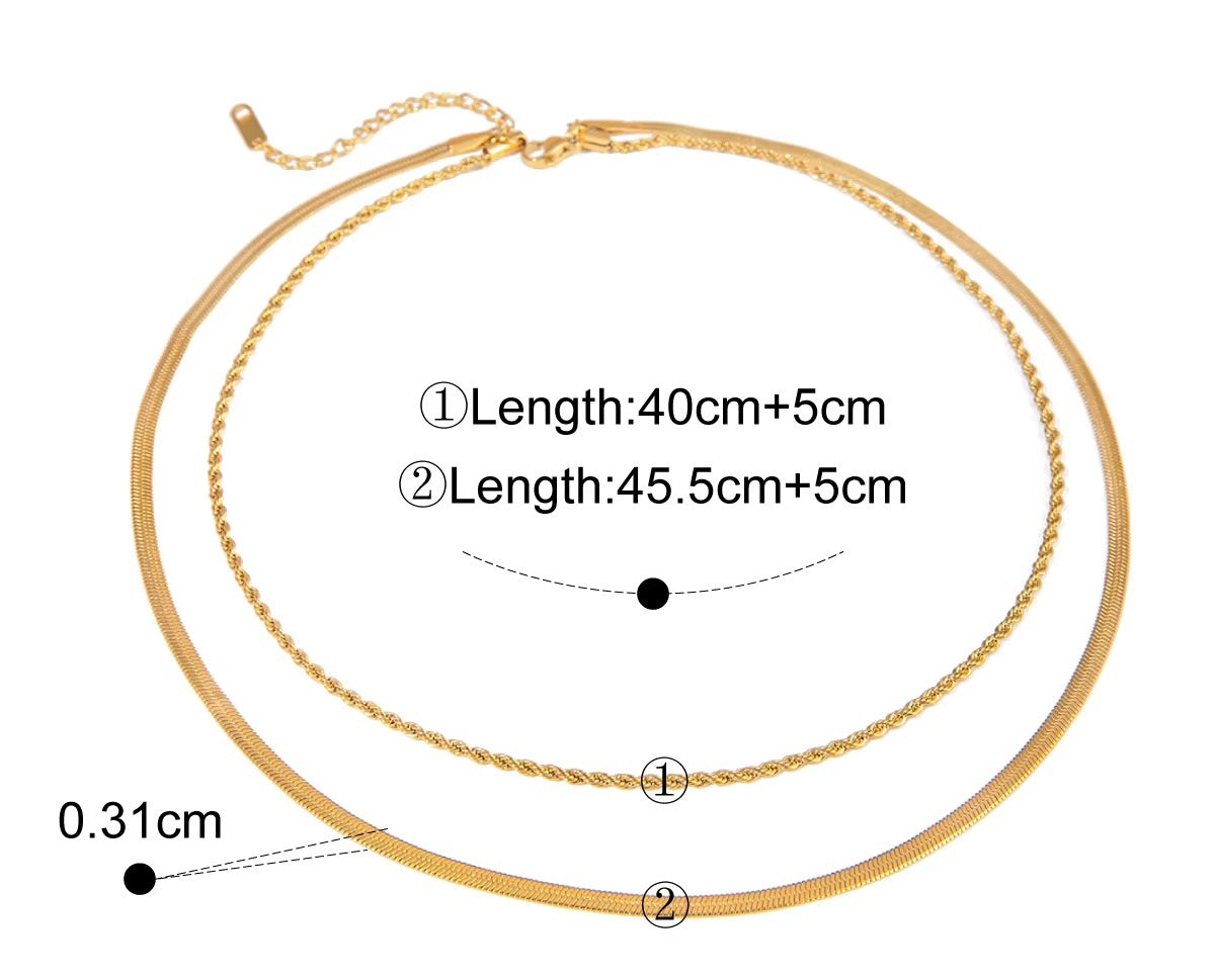 
                  
                    Celeste Double Layer Chain Necklace – Waterproof Gold-Plated Stainless Steel
                  
                