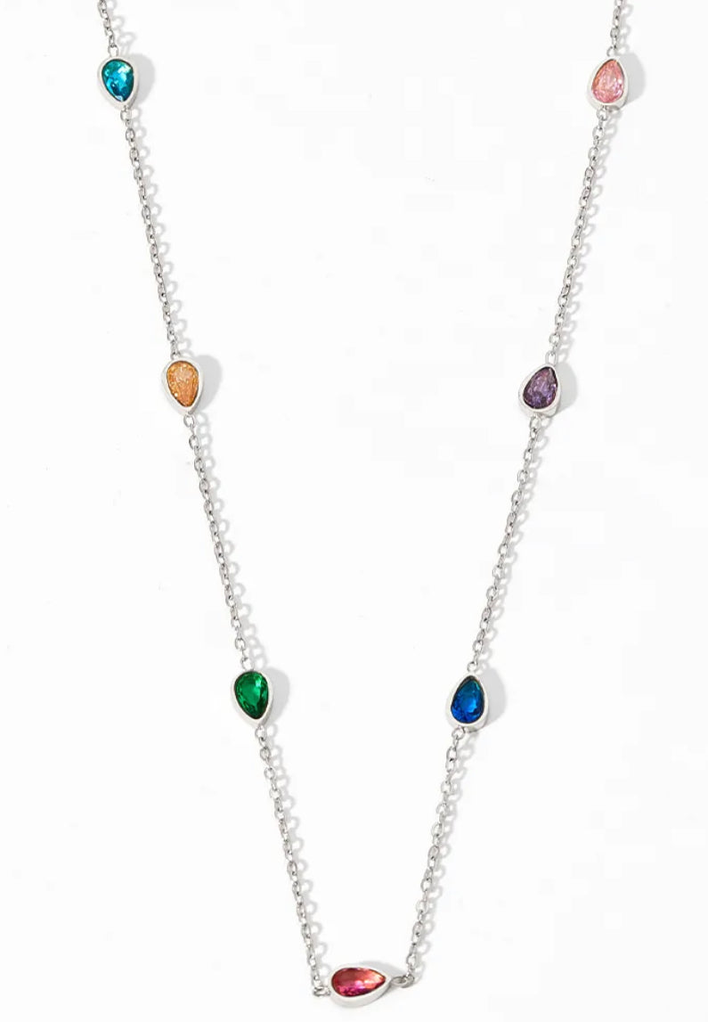 
                  
                    Colourful Zirconia Pendant Necklace | Waterproof & Tarnish-Free
                  
                