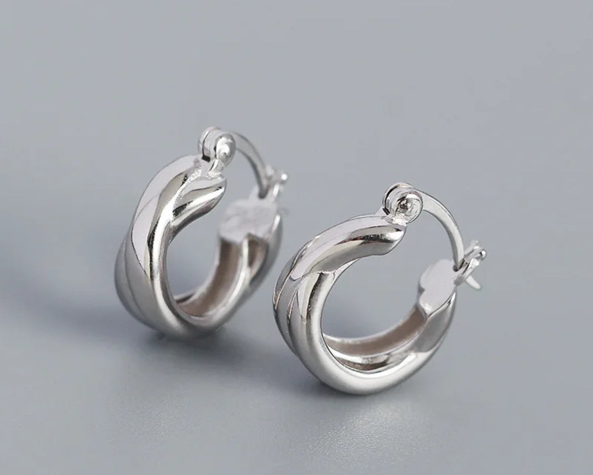
                  
                    Boho & Mala Sterling Silver Hoop Huggie Earrings
                  
                