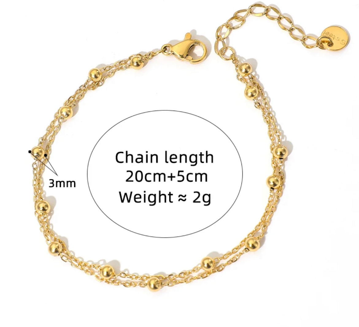 
                  
                    Gold Plated Stainless Steel Waterproof & Tarnish-Free Adjustable Anklet- Boho Jewellery For Everyday Wear
                  
                