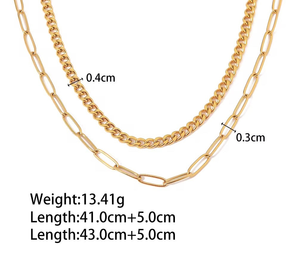 
                  
                    Capri Double Chain Necklace – Waterproof Gold-Plated Stainless Steel
                  
                